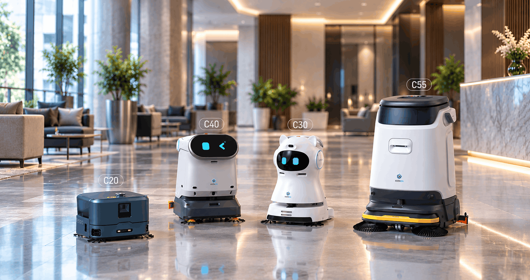 Familia de robots inteligentes para limpieza