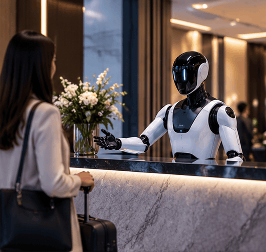 Robot humanoide en hotel