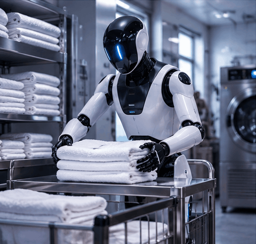 Robot humanoide en lavandería
