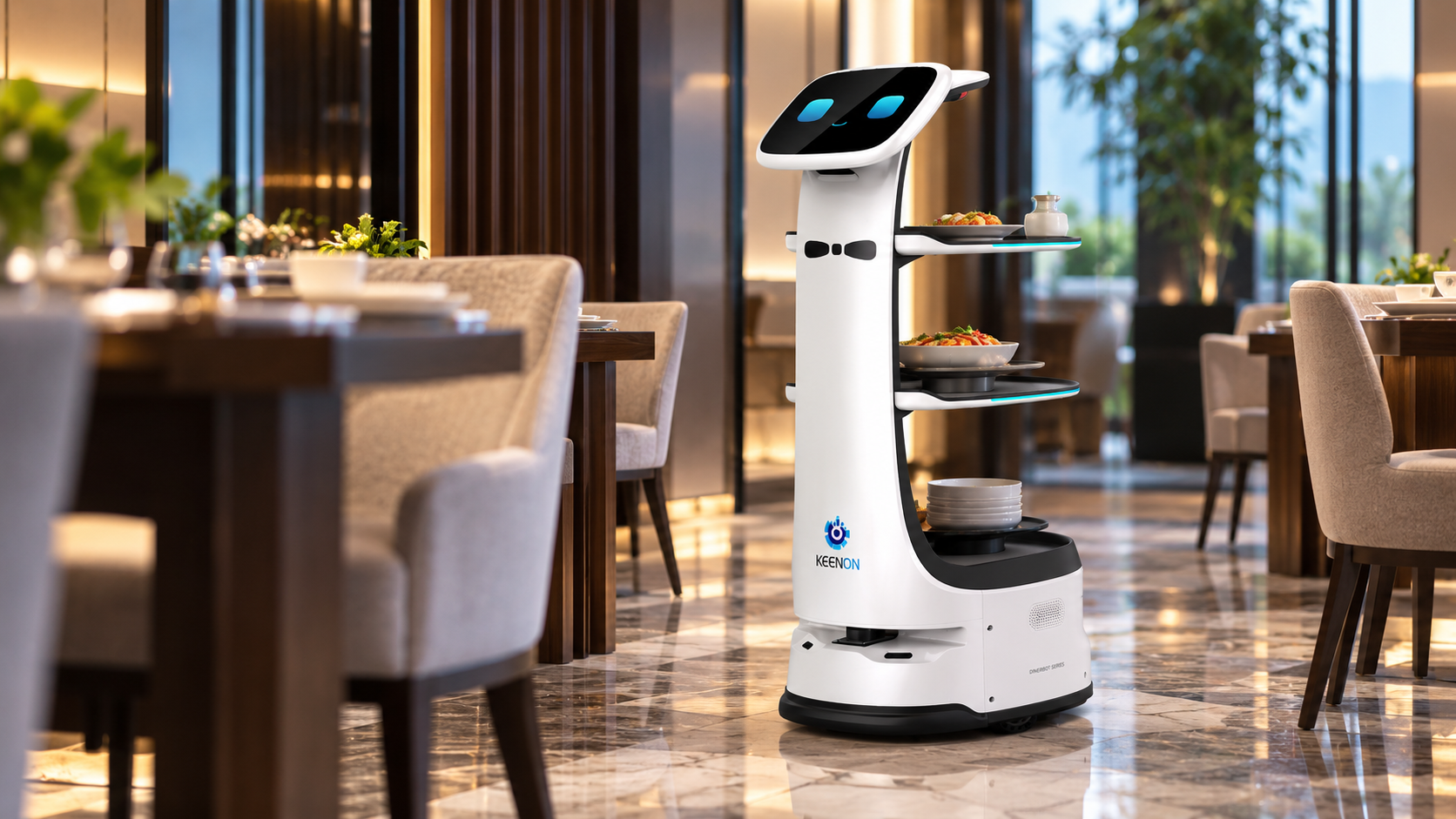 DINERBOT T8 robot inteligente para entrega de alimentos