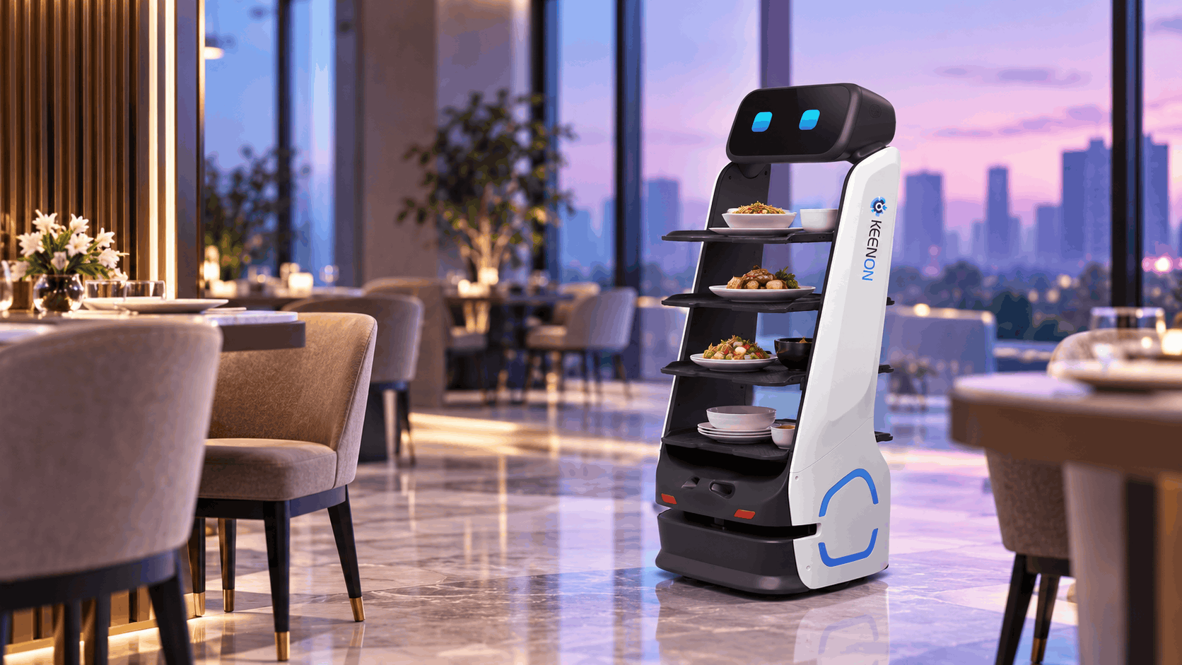 DINERBOT T9 robot inteligente para entrega de alimentos